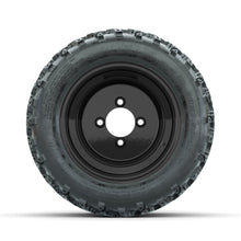 GTW Steel Matte Black 3:5 Offset 10 in Wheels with 18x9.50-10 Rogue All Terrain Tires – Full Set