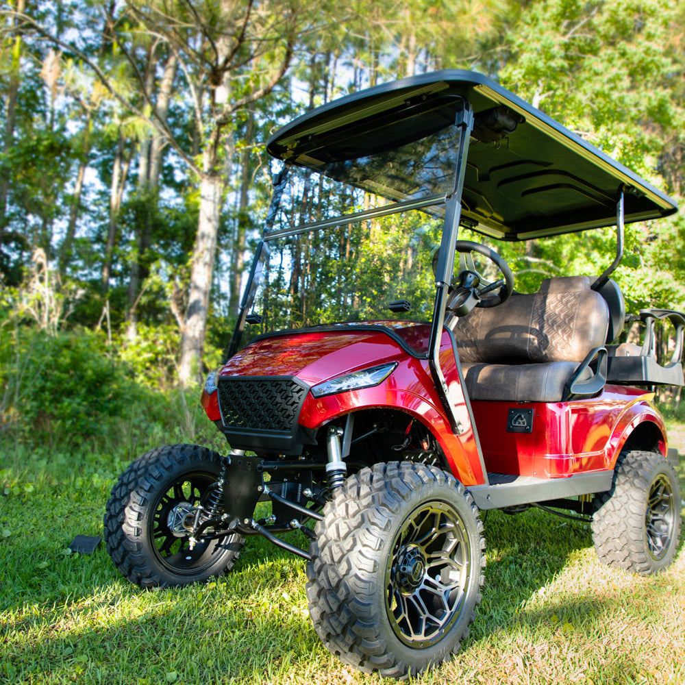 RedDot EZGO TXT Clear 1/4” Foldiing Windshield with Rubber Trim for Storm Body Kits with 1” Struts (Years 1994.5-Up)