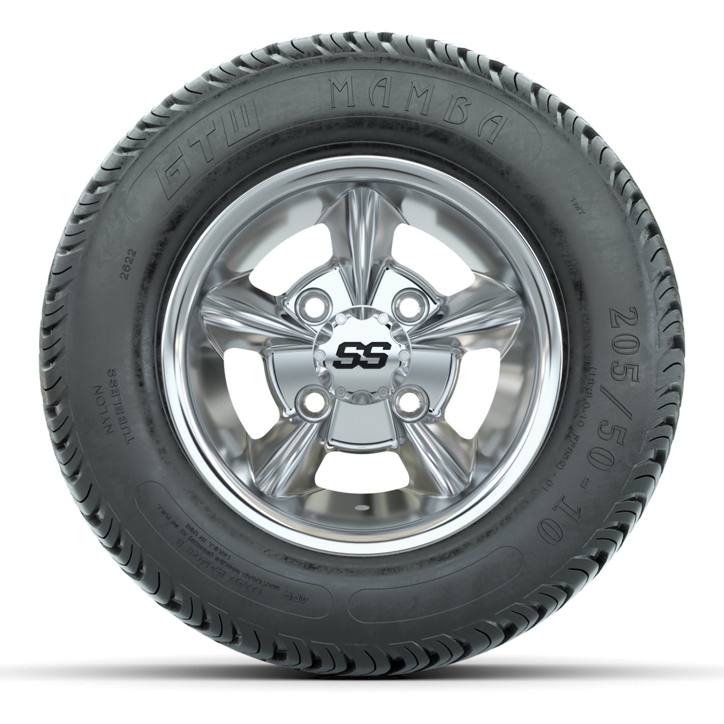 GTW Godfather Chrome 10 in Wheels with 205/50-10 Mamba Street Tires – Full Set