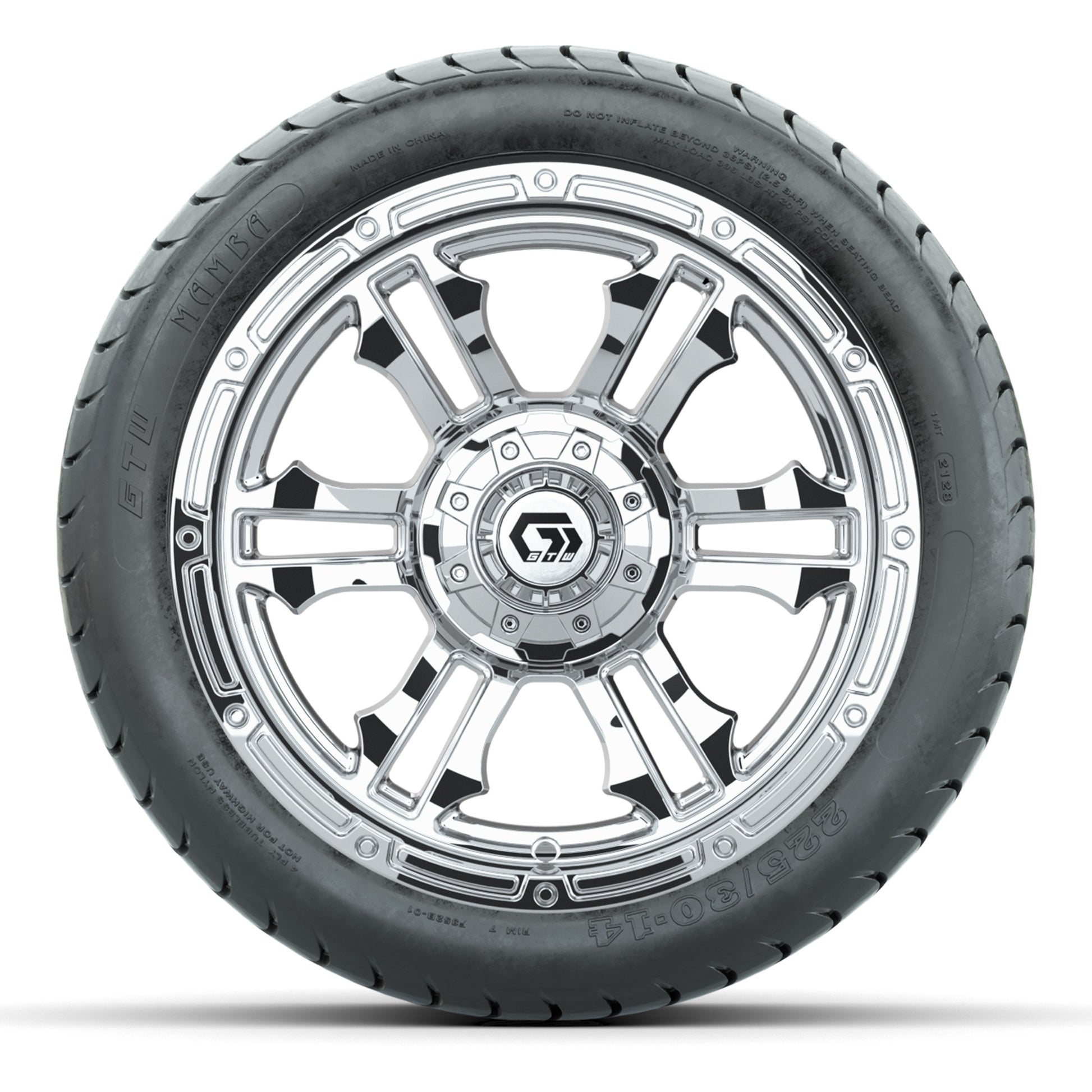 GTW Shogun Chrome 14 in Wheels with 225/30-14 Mamba Street Tires – Full Set