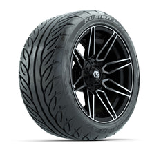 GTW® Stealth Black/Machined 14 in Wheels with 225/40-R14 Fusion GTR Steel Belt Radial Street Tires – Full Set