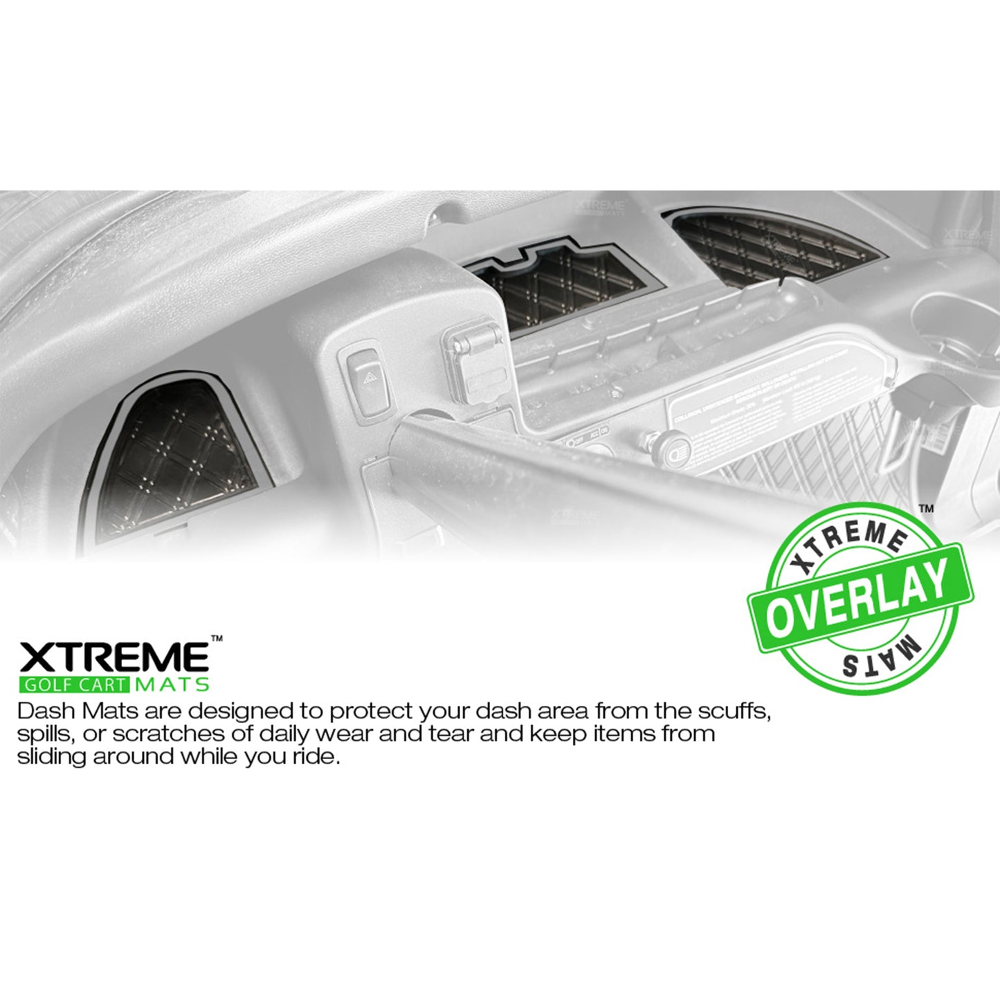 Xtreme Dash Mats for Club Car Precedent & Onward - Black/Blue