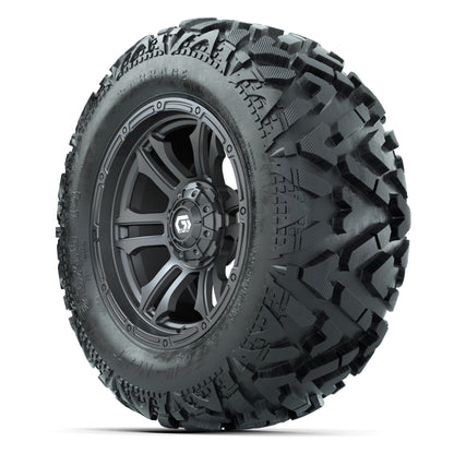 GTW Shogun Gunmetal 14 in Wheels with 25x10-14 Barrage Mud Tires – Full Set