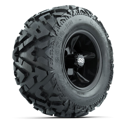 GTW Godfather Black 10 in Wheels with 20x10-10 Barrage Mud Tires – Full Set