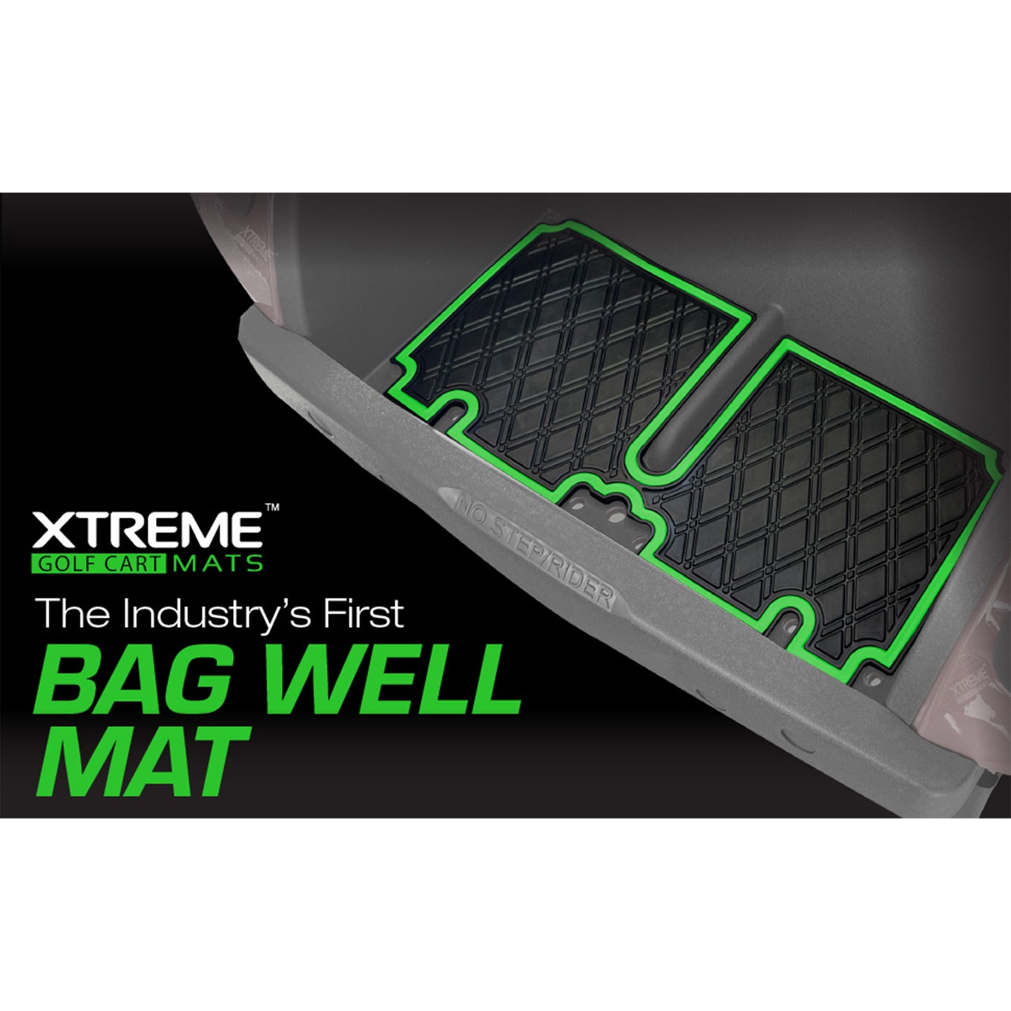 Xtreme Bag Well Mats for EZGO TXT - Black/Blue