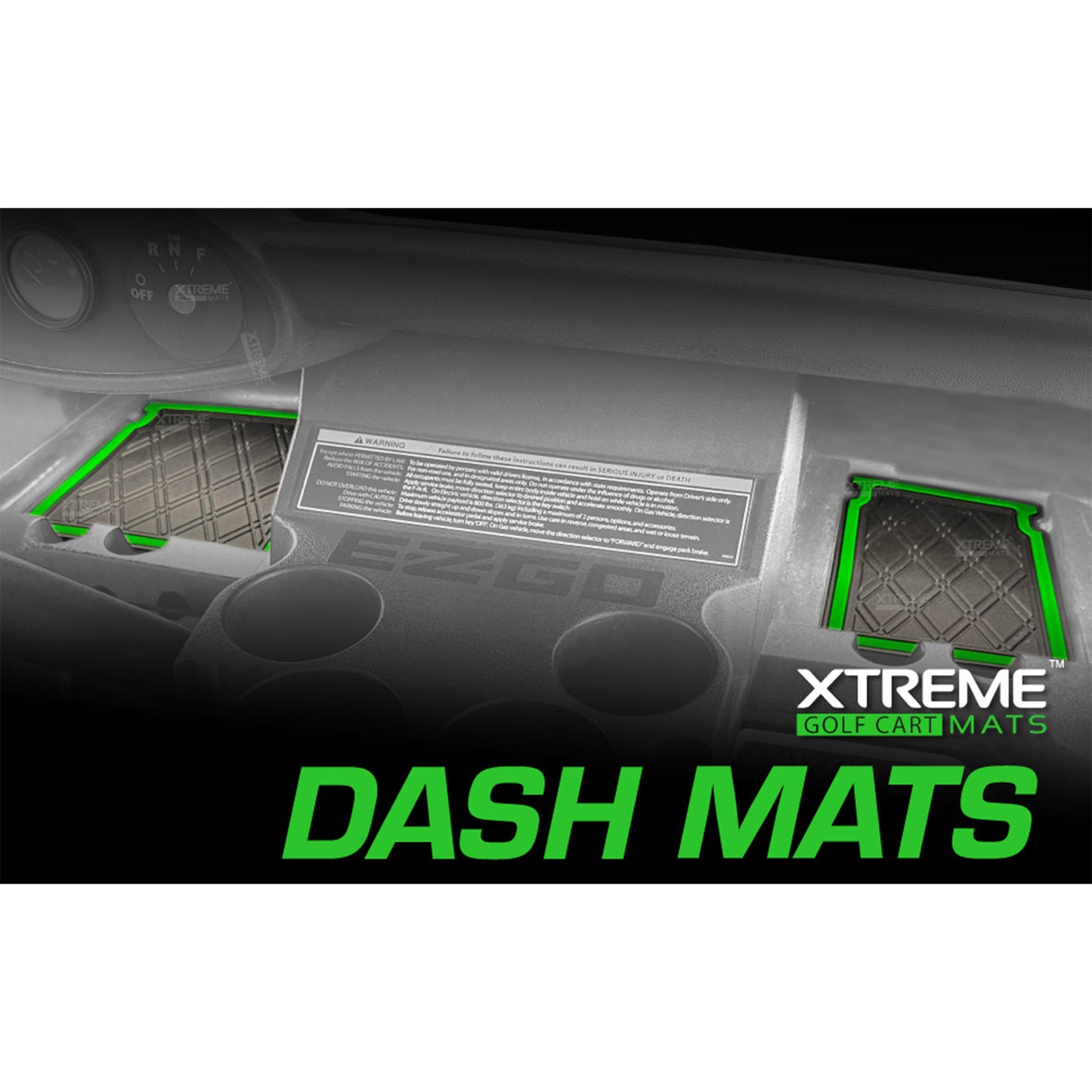 Xtreme Dash Mats for EZGO RXV 2008-2023 - Black/Gray