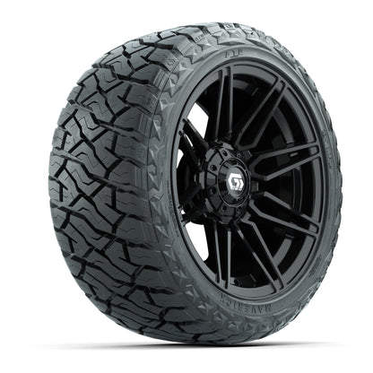 GTW Stealth Gloss Black 14 in Wheels with 23x10.00-R14 Maverick All-Terrain Tires – Full Set