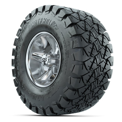 GTW Godfather Chrome 10 in Wheels with 22x10-10 Timberwolf All-Terrain Tires – Full Set