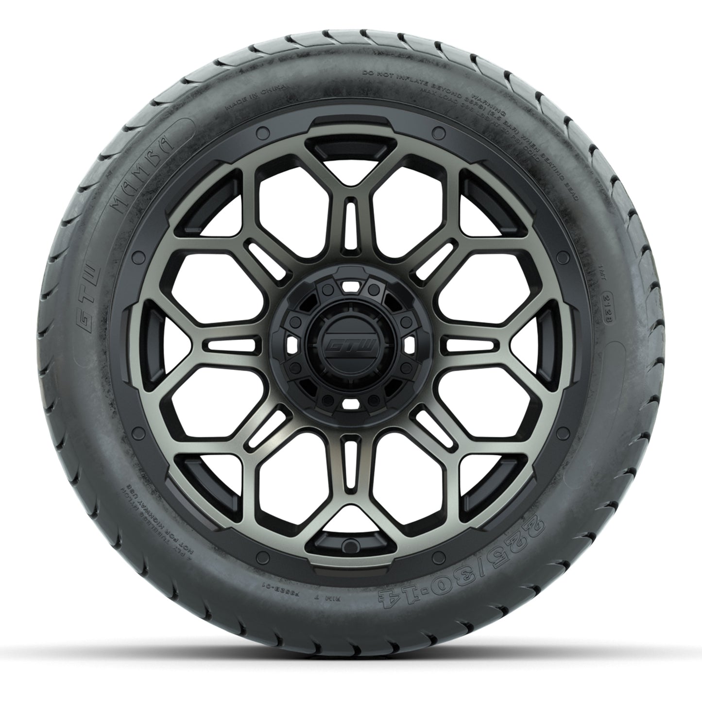 GTW Bravo Black/Bronze 14 in Wheels with 225/30-14 Mamba Street Tires – Full Set
