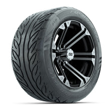 GTW® Specter Black/Machined 14 in Wheels with 255/45-R14 Fusion GTR Steel Belt Radial Street Tires – Full Set
