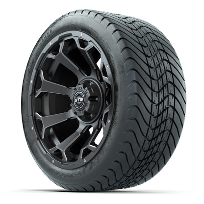 GTW Raven Matte Gray/Ball Mill 14 in Wheels with 225/30-14 Mamba Street Tires – Full Set