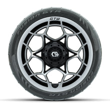 GTW® Nexus Gloss Black/Silver 14 in Wheels with 205/40-R14 Fusion GTR Steel Belted Street Tires – Full Set
