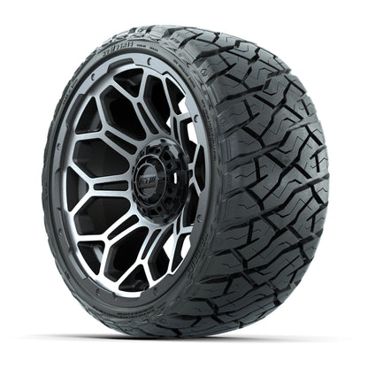 GTW® Bravo Matte Gray/Machined 14 in Wheels with 205/35-R14 Maverick Low-Profile All-Terrain Tires - Full Set