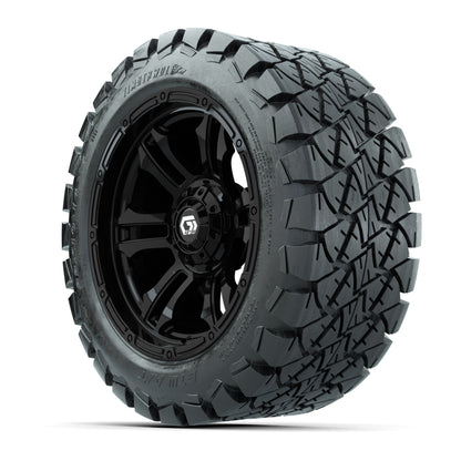 GTW® Shogun Gloss Black 14 in Wheels with 22x10-14 Timberwolf All-Terrain Tires – Full Set