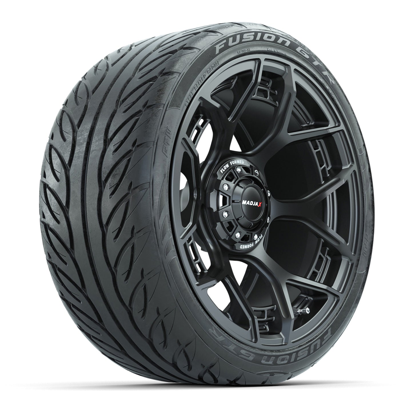 Set of (4) 15" MadJax® Flow Form Evolution Matte Black Wheels with GTW® Fusion GTR Street Tires