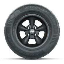 GTW® Godfather Matte Gray 12 in Wheels with 255/55-R12 Fusion GTR Steel Belt Radial Street Tires – Full Set