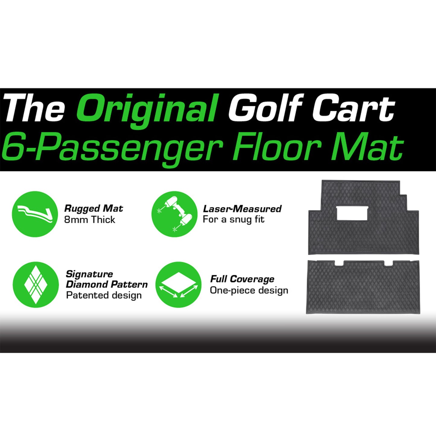 Xtreme Floor Mats for Club Car Onward - Black/Gray Set