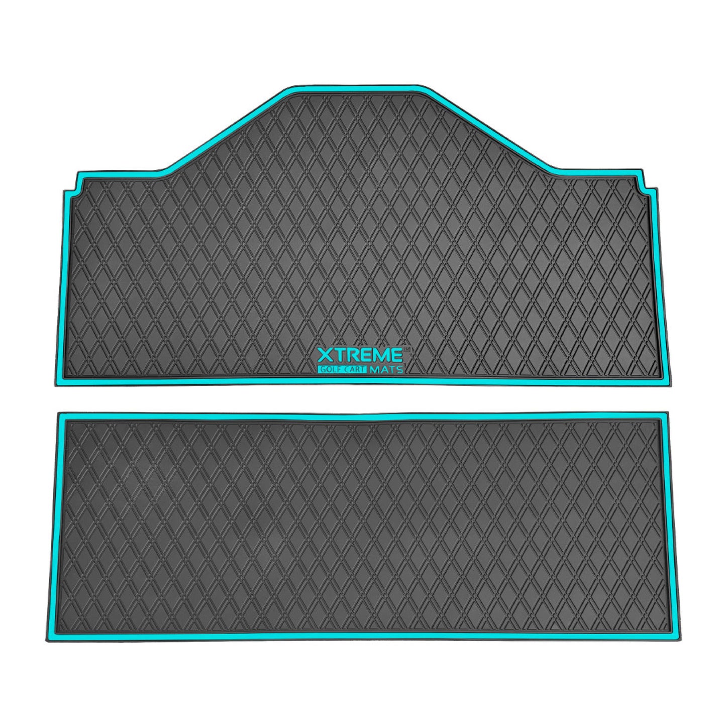 Xtreme Floor Mats for Evolution D5 4F - 2 Piece Set Black/Sky Blue