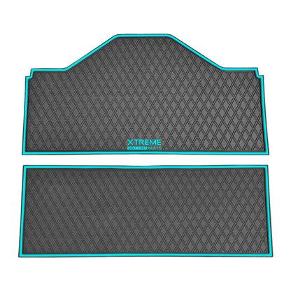 Xtreme Floor Mats for Evolution D5 4F - 2 Piece Set Black/Sky Blue