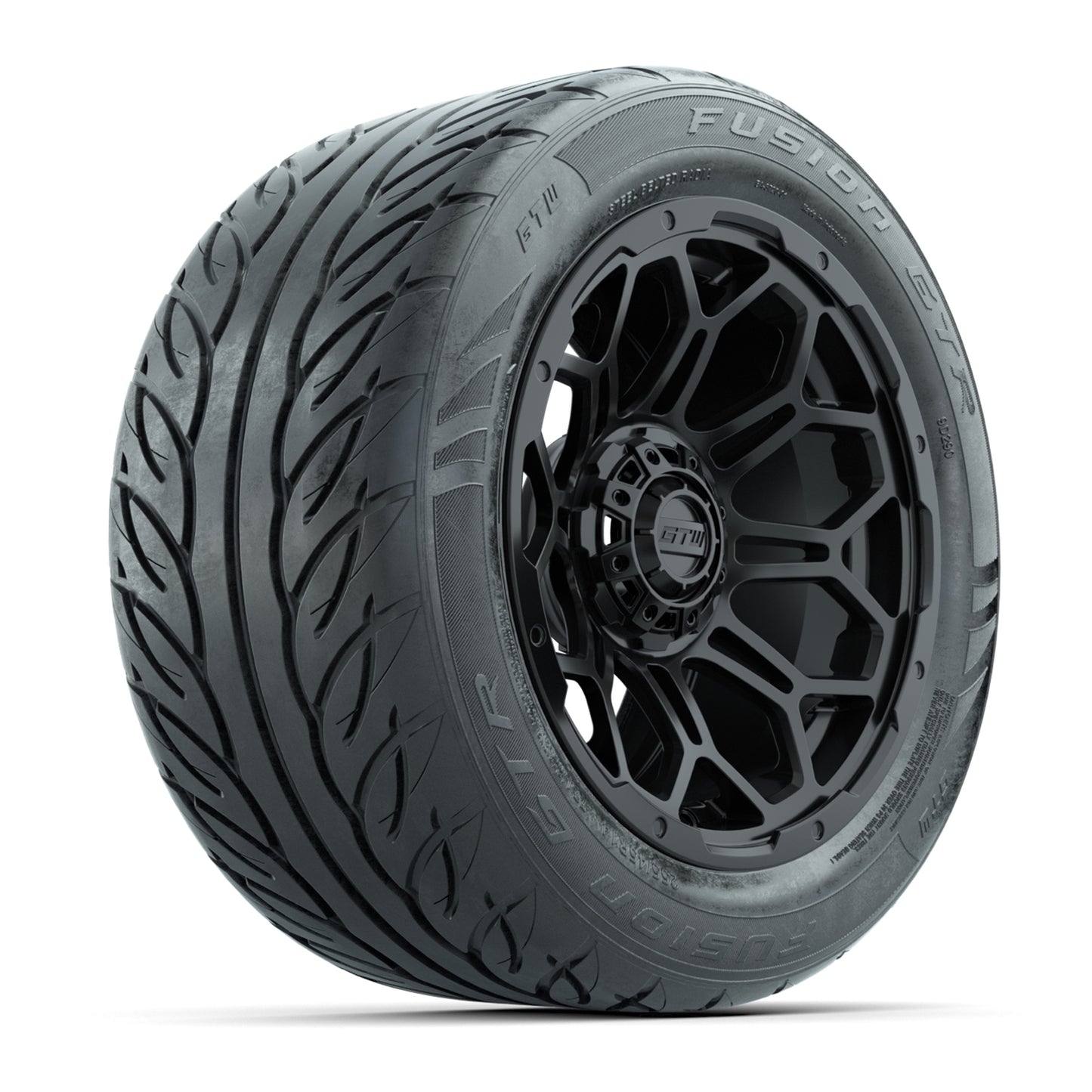 Set of (4) 14 in GTW Bravo Wheels with 255/45-R14 Fusion GTR Street Tires