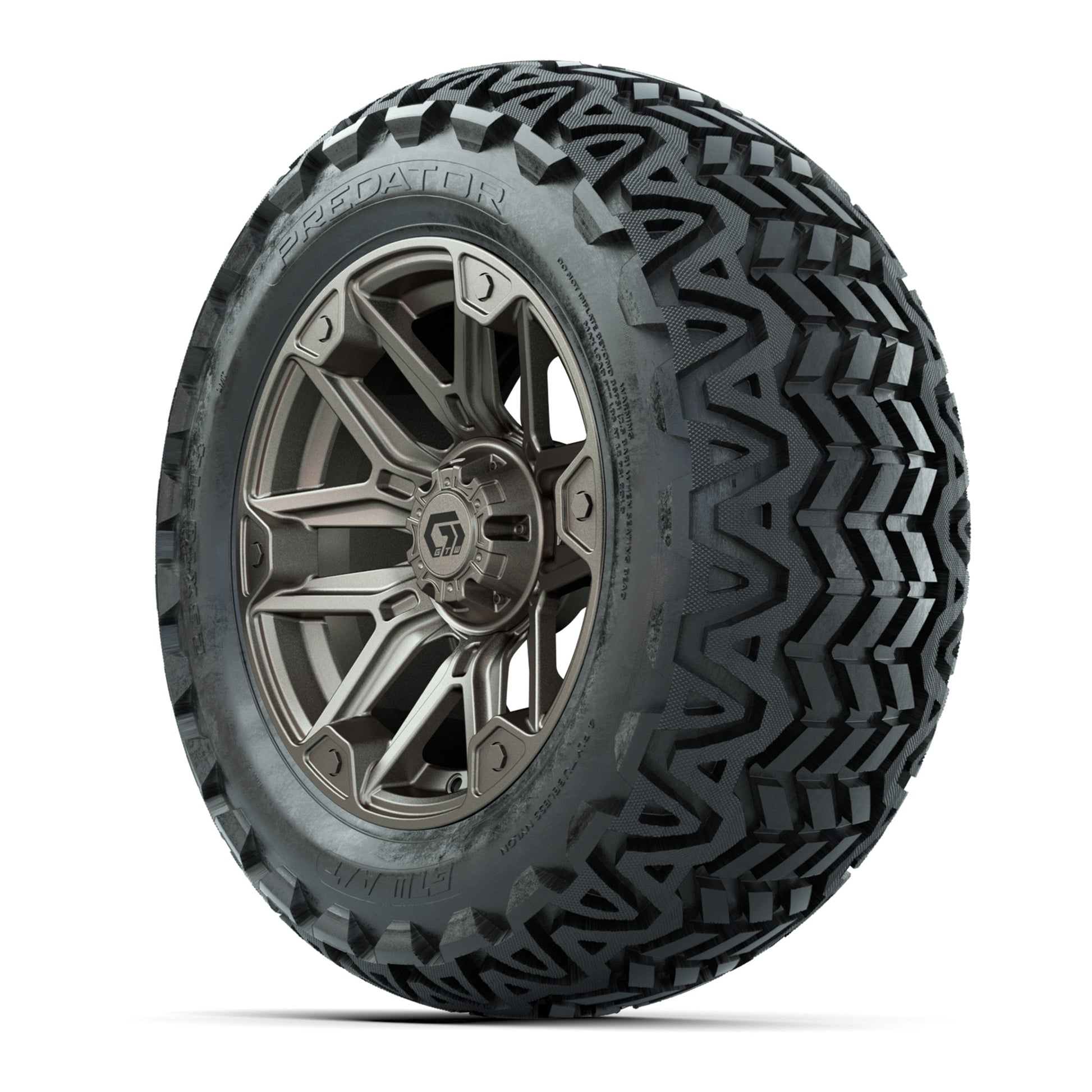 GTW® Graffiti Satin Bronze 14 in Wheels with 23x10-14 Predator All-Terrain Tires – Full Set
