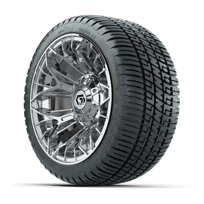 GTW® Stellar Chrome 12 in Wheels with 205/30-12 Fusion Street Tires - Full Set
