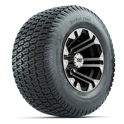 GTW Specter Black/Machined 10 in Wheels with 20x10-10 S-Pattern Terra Pro Street Tires – Full Set