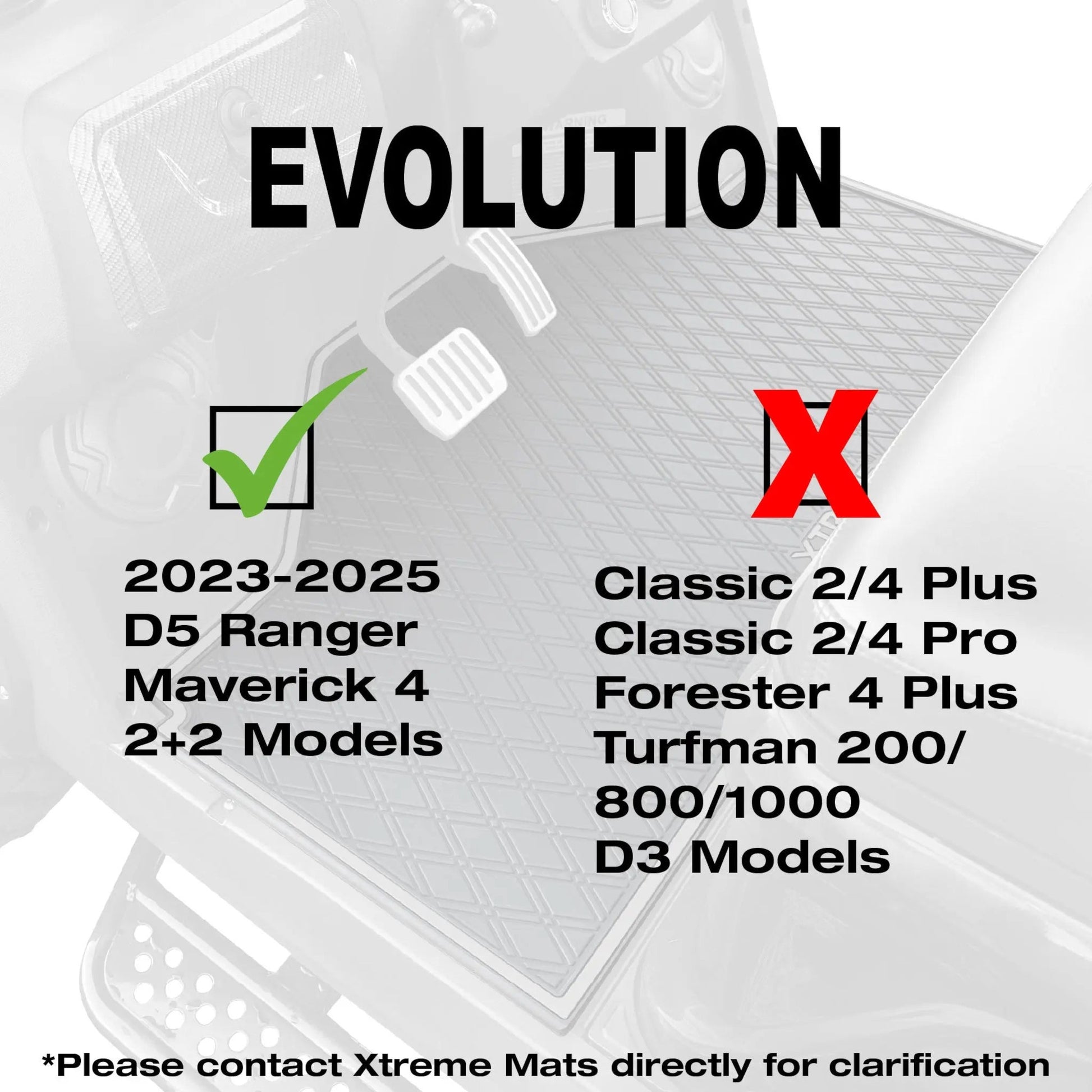 Xtreme Floor Mats for Evolution D5 2 plus 2 - 2 Piece Set Black/Flamenco Red