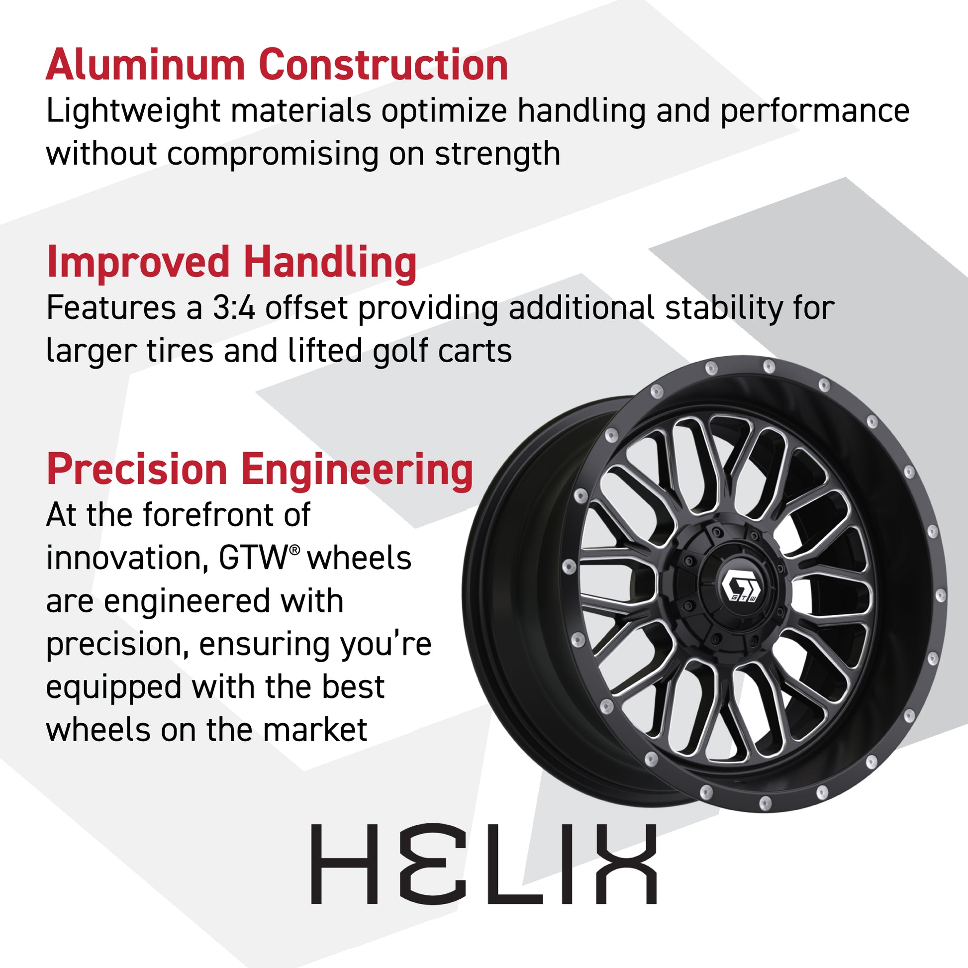 Set of (4) 12 in GTW® Helix Machined & Black Wheels with 215/35-12 Mamba Street Tires