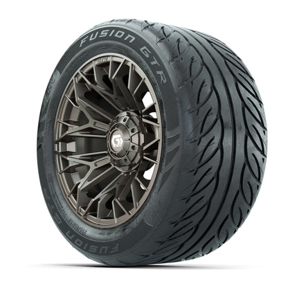 GTW® Stellar Matte Bronze 14 in Wheels with 255/45-R14 Fusion GTR Steel Belt Radial Street Tires – Full Set