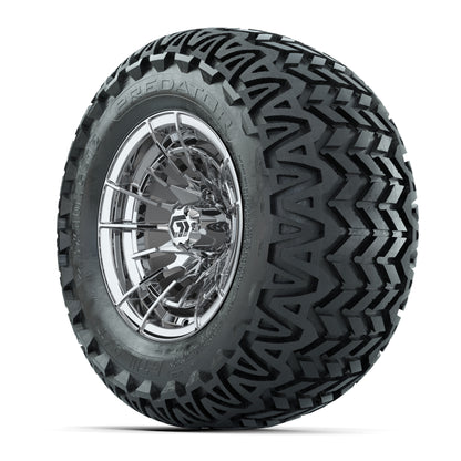 GTW® Boost Chrome 12 in Wheels with 23X10.5-12 Predator All-Terrain Tires – Full Set