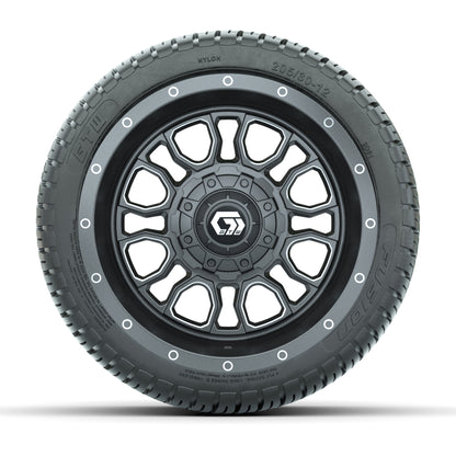 GTW® Volt Gunmetal 12 in Wheels with 205/30-12 Fusion Street Tires – Full Set
