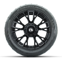 GTW® Vandal Matte Black/Machined 14 in Wheels with 225/40-R14 Fusion GTR Steel Belt Radial Street Tires – Full Set