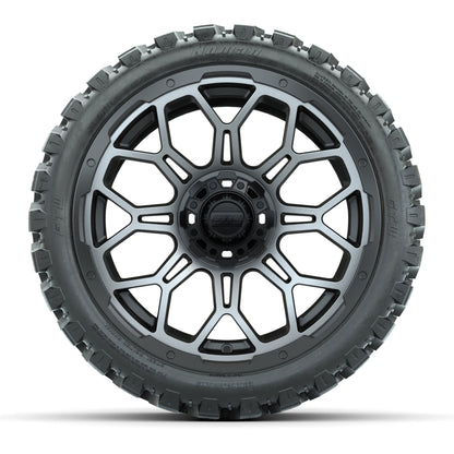 Set of (4) 15″ GTW Bravo Matte Gray Wheels with 23x10-R15 Nomad All-Terrain Tires