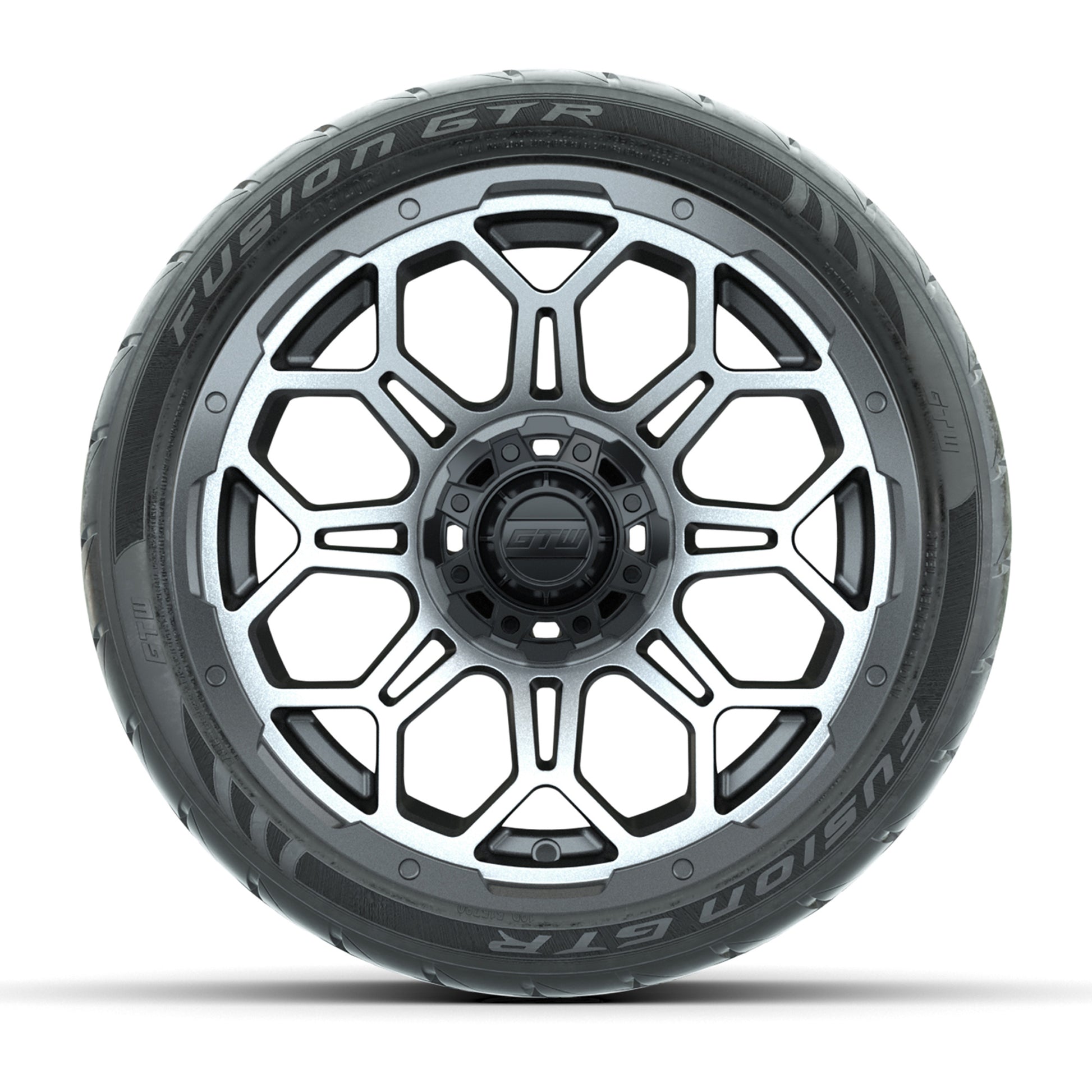 Set of (4) 14 in GTW Bravo Wheels with 205/40-R14 Fusion GTR Steel Belted Street Tires