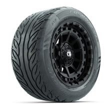 GTW® Barricade Black 14 in Wheels with 255/45-R14 Fusion GTR Steel Belt Radial Street Tires – Full Set