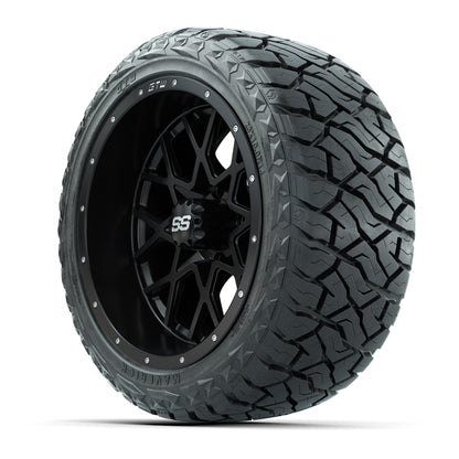 GTW Vortex Matte Black 14 in Wheels with 23x10.00-R14 Maverick All-Terrain Tires – Full Set