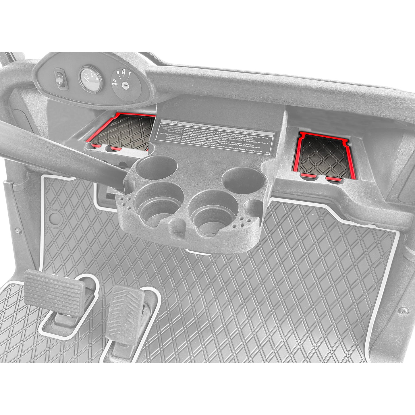 Xtreme Dash Mats for EZGO RXV 2008-2023 - Black/Red