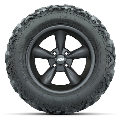 GTW Godfather Matte Gray 14 in Wheels with 25x10-14 Barrage Mud Tires – Full Set