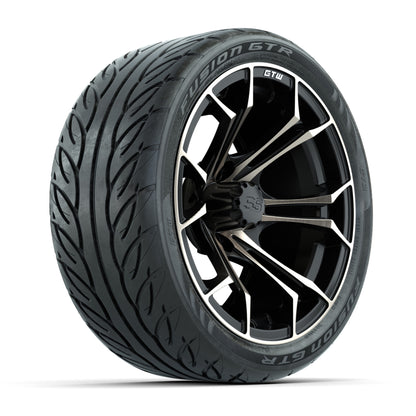 GTW® Spyder Matte Black/Bronze 14 in Wheels with 205/40-R14 Fusion GTR Steel Belt Radial Street Tires – Full Set