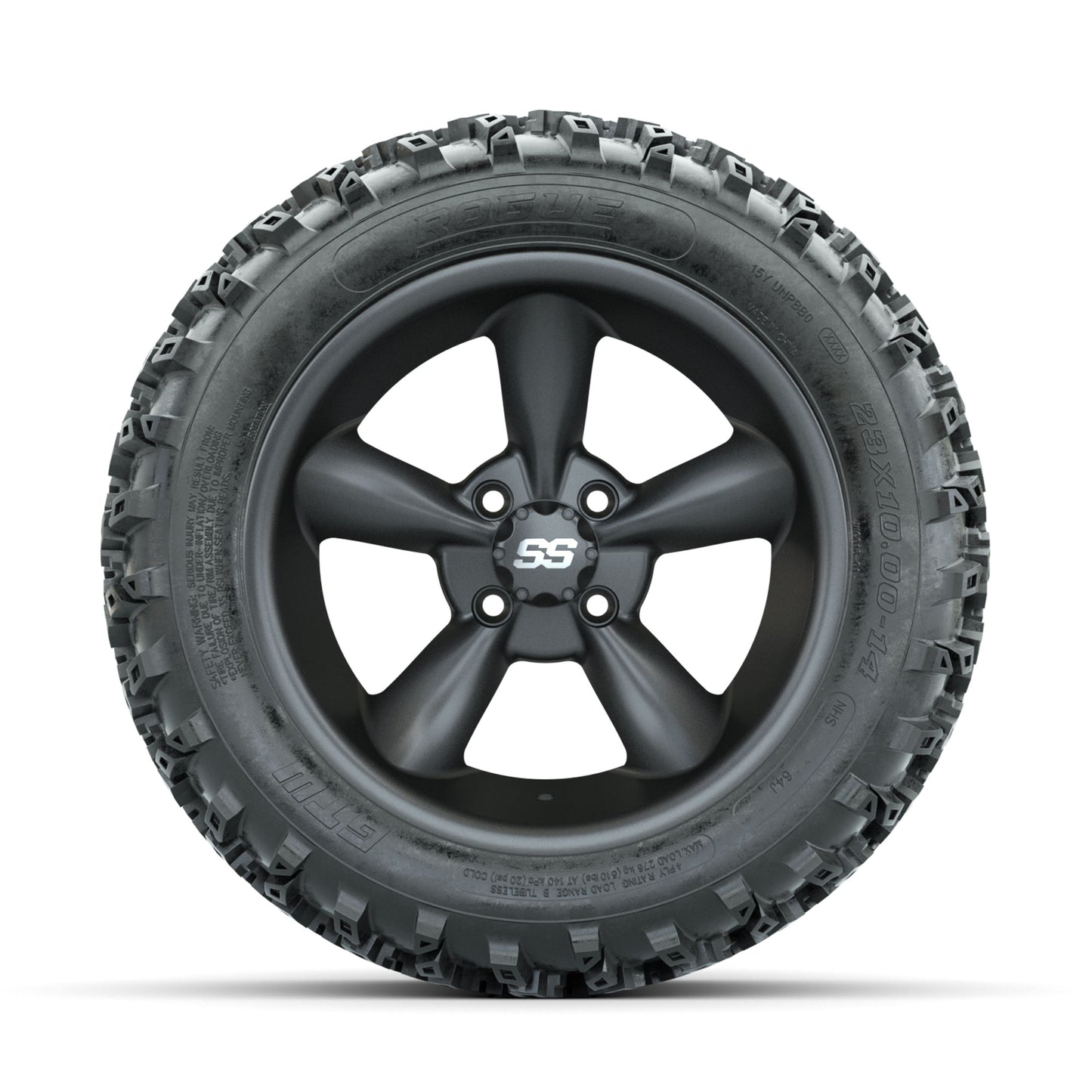 GTW Godfather Matte Grey 14 in Wheels with 23x10.00-14 Rogue All Terrain Tires - Full Set