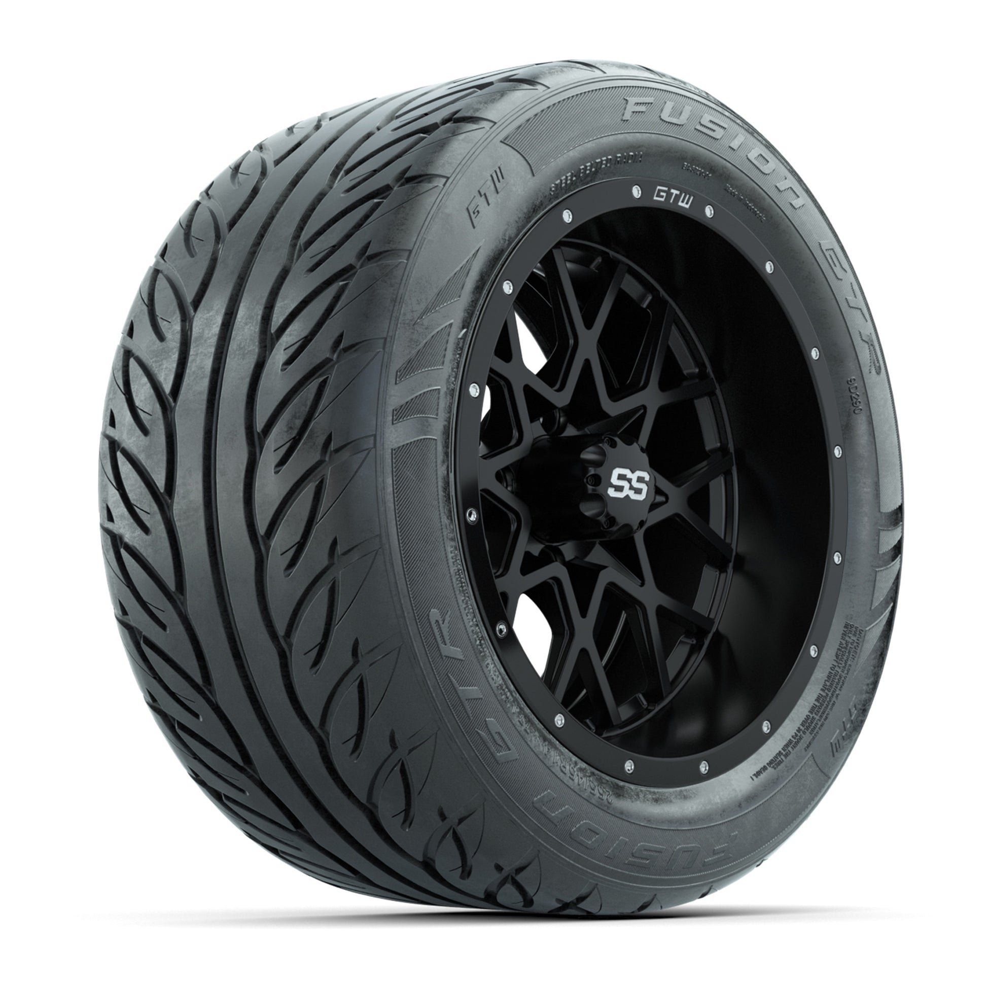Set of (4) 14 in GTW Vortex Wheels with 255/45-R14 Fusion GTR Street Tires