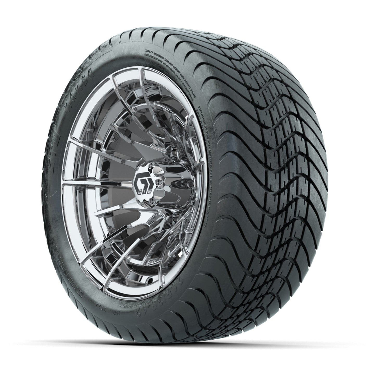GTW® Boost Chrome 12 in Wheels with 215/35-12 Mamba Street Tires – Full Set
