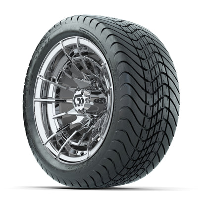 GTW® Boost Chrome 12 in Wheels with 215/35-12 Mamba Street Tires – Full Set