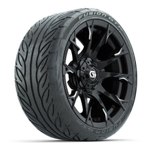 GTW® Diablo Gloss Black/Machined 15 in Wheels with 215/40-R15 Fusion GTR Steel Belted Street Tires – Full Set