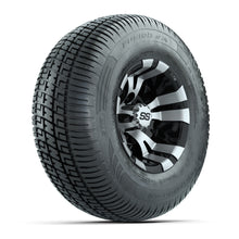 GTW Vampire Black and Machined 10 in Wheels with 20in Fusion Street Tires – Set of 4