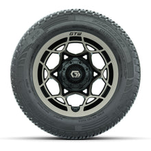GTW® Nexus Gloss Black/Satin Bronze 12 in Wheels with 215/50-R12 Fusion S/R Steel Belt Radial Tires – Full Set