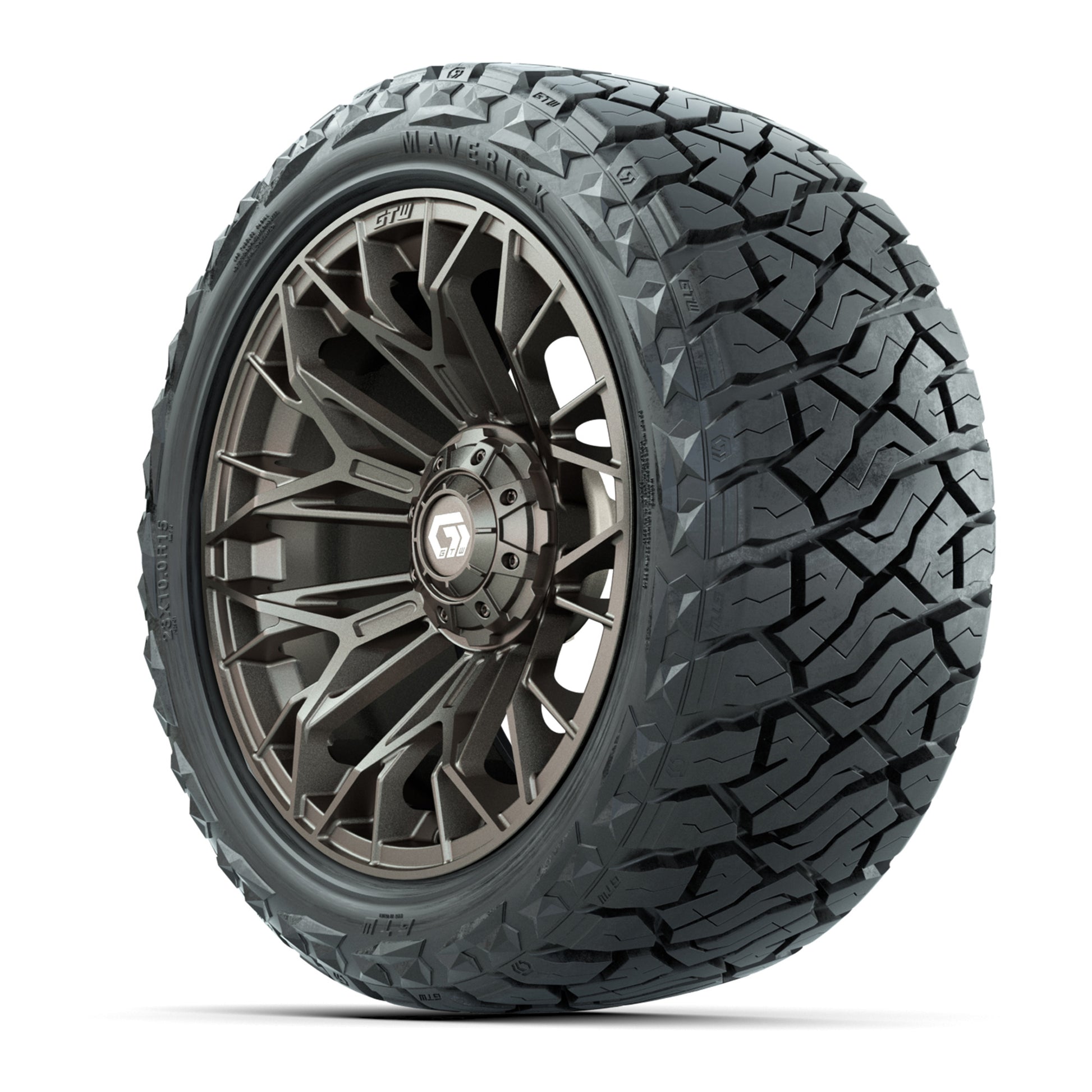 GTW Stellar Matte Bronze 15 in Wheels with 23x10.00-R15 Maverick All-Terrain Tires – Full Set