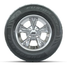 GTW® Godfather Chrome 12 in Wheels with 255/55-R12 Fusion GTR Steel Belt Radial Street Tires – Full Set