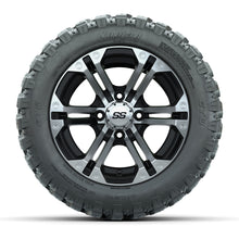 GTW® Specter Black/Machined 12 in Wheels with 22X11-R12 Nomad Steel Belt Radial All-Terrain Tires – Full Set
